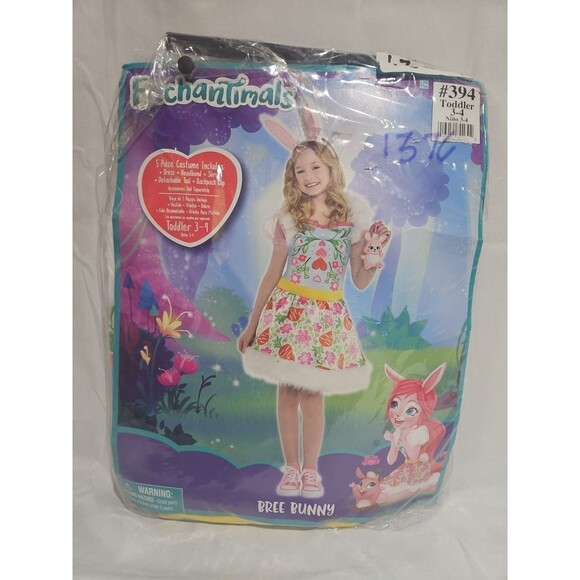 Enchantimals Bree Bunny GIRLS 5 Piece Costume TODDLER SIZE 3-4 - Picture 2 of 6
